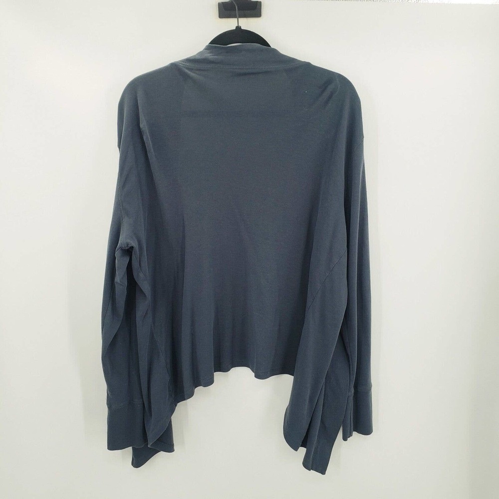 Tablots blue knit open front cardigan womens size XL asymmetrical hem cotton - Picture 8 of 9